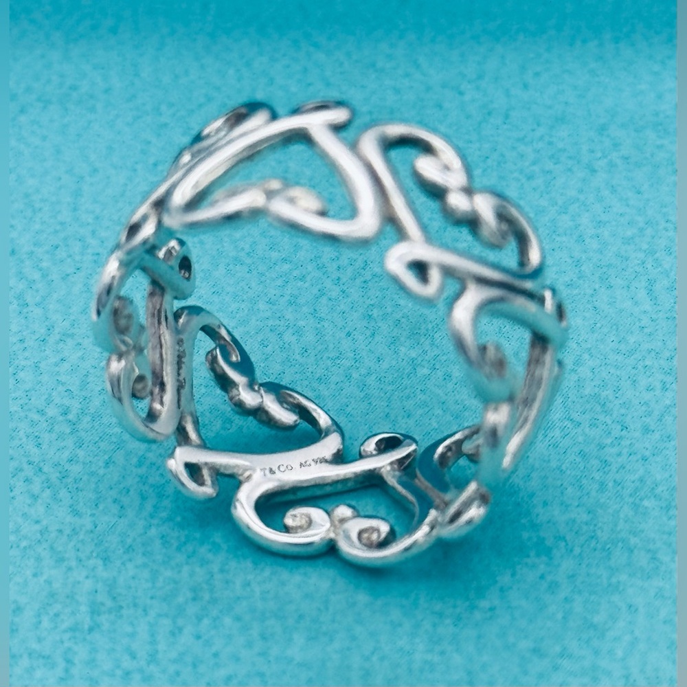 Tiffany and co Paloma Picasso Venezia Goldini Heart Ring Size 7.5 - Picture 12 of 12
